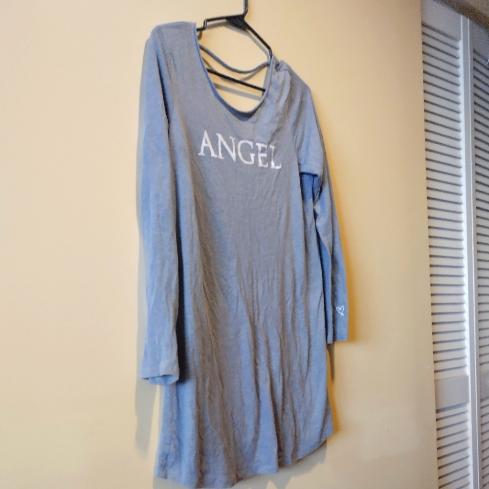 VICTORIA'S SECRET 'ANGEL' grey long sleeve nightgown